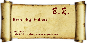 Broczky Ruben névjegykártya